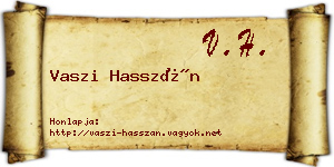 Vaszi Hasszán névjegykártya
